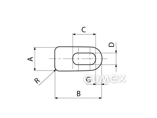 Kompaktný silikónový profil, tvar D s dutinkou - 0112