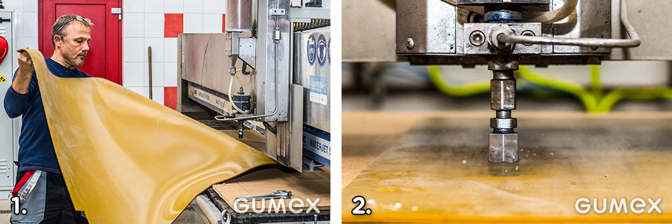polyuretánové dosky pri spracovaní vo výrobe GUMEX