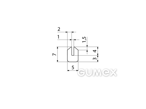 Kompaktný silikónový profil, tvar U - 0105