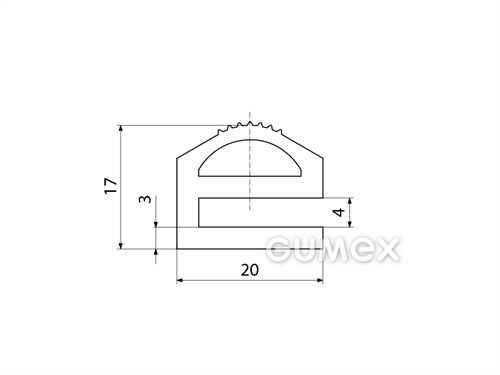 Kompaktný silikónový profil, tvar e s dutinkou - 0181
