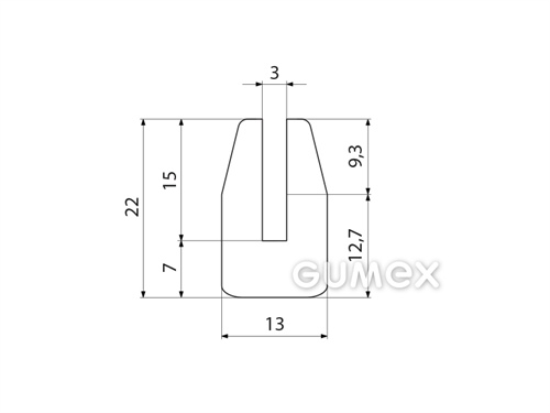 Kompaktný silikónový profil, tvar U - 0105