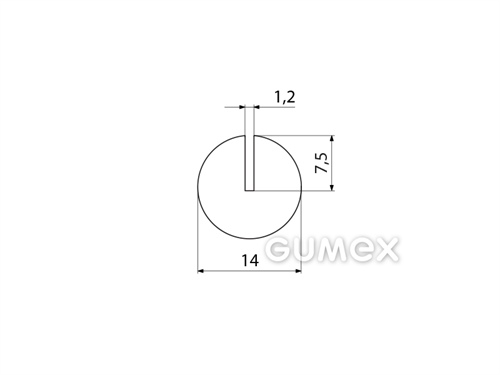 Kompaktný silikónový profil, tvar kruh s drážkou - 0139