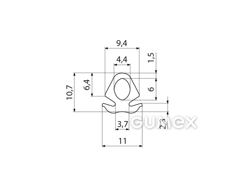 Kompaktný silikónový profil, tvarový - 0193