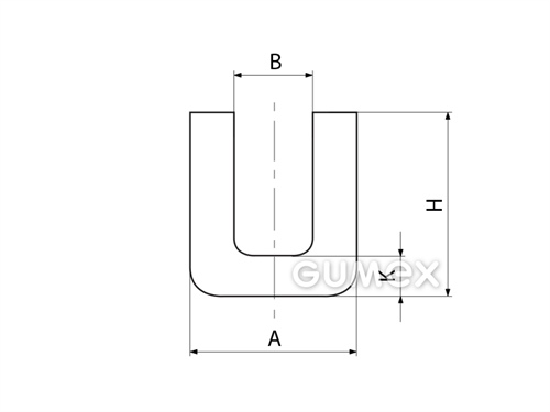 Kompaktný silikónový profil, tvar U - 0517