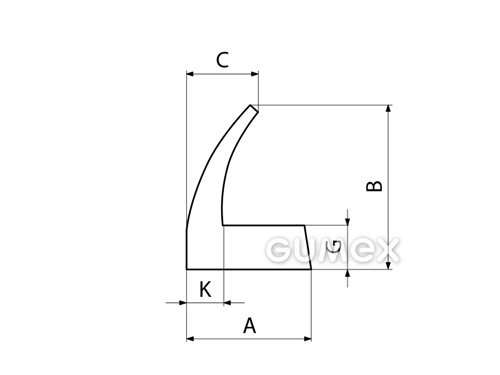 Kompaktný silikónový profil, tvar L - 0136
