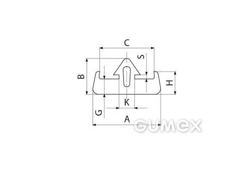 Kompaktný silikónový profil, tvarový s dutinkou - 0174