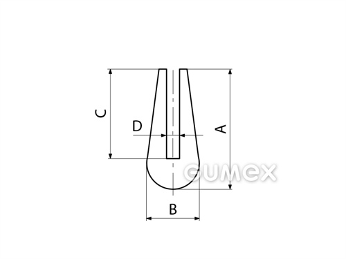 Kompaktný silikónový profil, tvar U - 0145