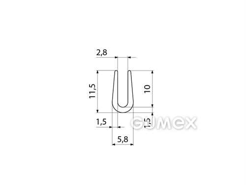 Kompaktný silikónový profil, tvar U - 0145