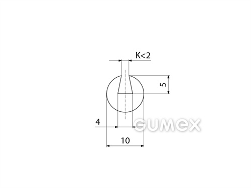 Kompaktný silikónový profil, tvar kruh s drážkou - 0139