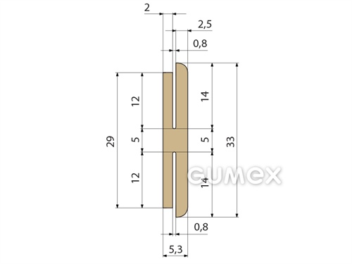 Kompaktný silikónový profil, tvar H - 0155