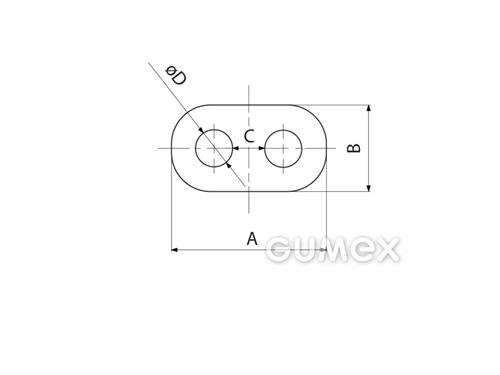 Kompaktný silikónový profil, tvar obdélník s dutinkami - 0180
