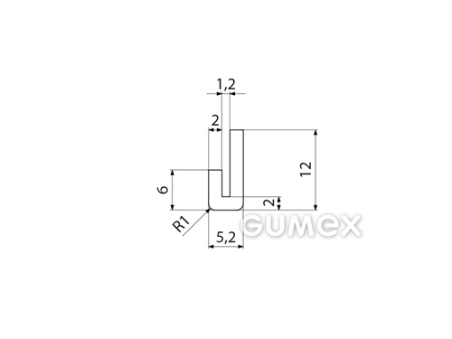 Kompaktný silikónový profil, tvar U - 0102A