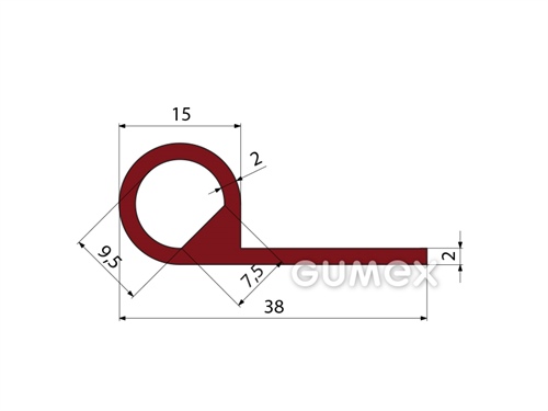 Kompaktný silikónový profil, tvar P s dutinkou - 0127