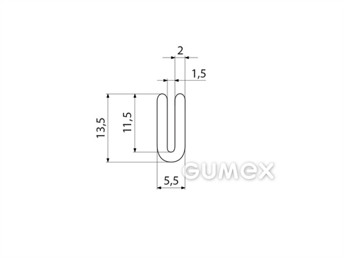 Kompaktný silikónový profil, tvar U - 0104