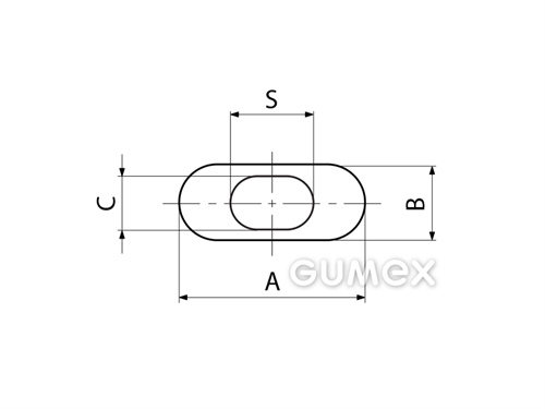 Kompaktný silikónový profil, tvar obdĺžnik s dutinkou - 0113