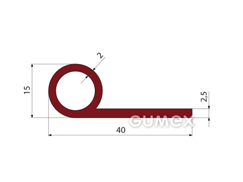 Kompaktný silikónový profil, tvar P s dutinkou - 0127
