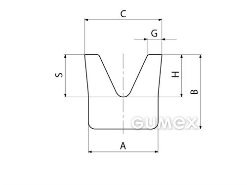 Kompaktný silikónový profil, tvar V - 0501