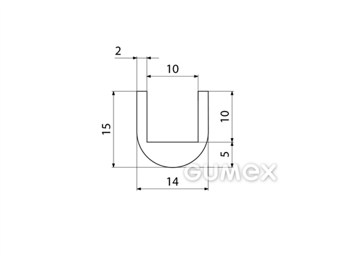 Kompaktný silikónový profil, tvar U - 0104