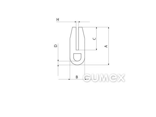 Kompaktný silikónový profil, tvar U s dutinkou - 0188