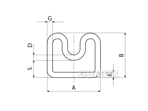 Kompaktný silikónový profil, tvarový s dutinkou - 0507