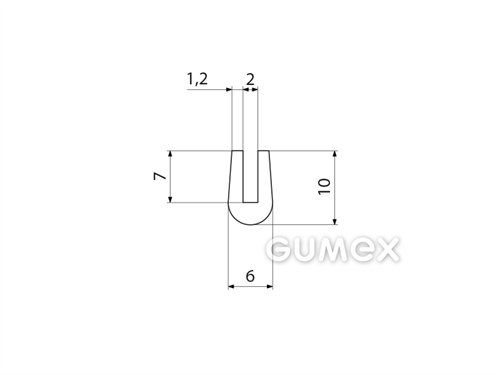 Kompaktný silikónový profil, tvar U - 0145