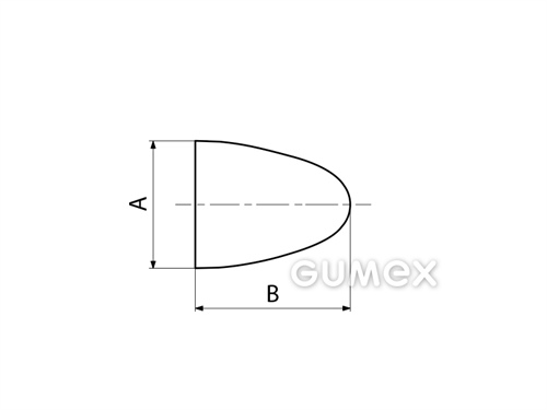 Kompaktný silikónový profil, tvar D - 0160