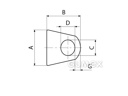 Kompaktný silikónový profil, tvar D s dutinkou - 0126