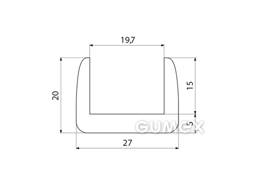 Kompaktný silikónový profil, tvar U - 0105