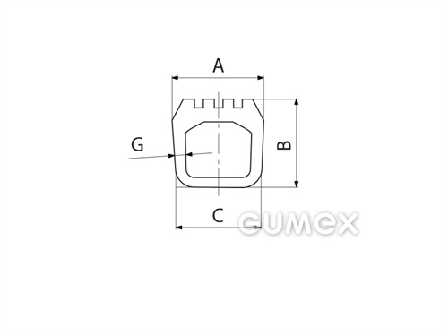 Kompaktný silikónový profil, tvarový s dutinkou - 0183