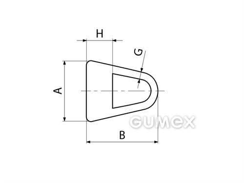 Kompaktný silikónový profil, tvar D s dutinkou - 0125