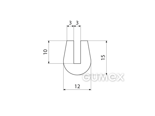 Kompaktný silikónový profil, tvar U - 0145