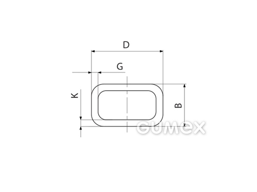 Kompaktný silikónový profil, tvar obdĺžnik s dutinkou - 0153
