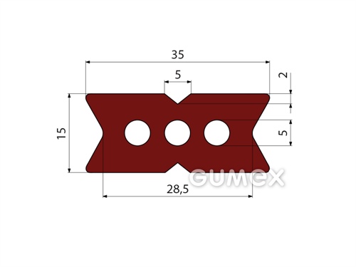 Kompaktný silikónový profil, tvarový s dutinkami - 0123