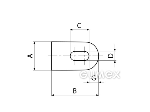 Kompaktný silikónový profil, tvar D s dutinkou - 0110