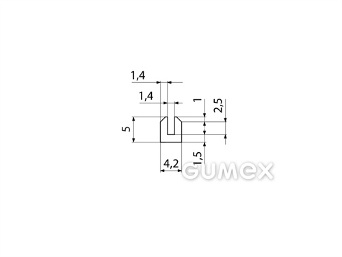 Kompaktný silikónový profil, tvar U - 0105