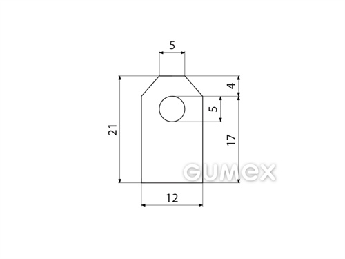 Kompaktný silikónový profil, tvarový s dutinkou - 0214