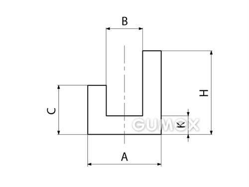 Kompaktný silikónový profil, tvar U - 0102A