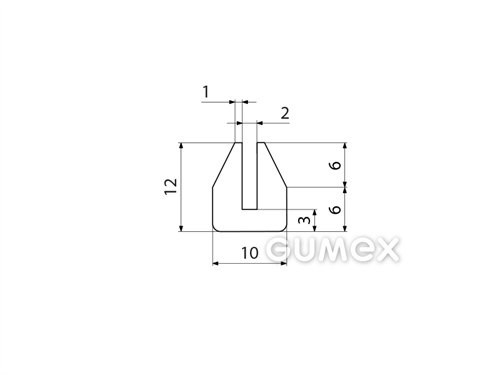 Kompaktný silikónový profil, tvar U - 0105