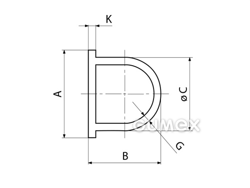 Kompaktný silikónový profil, tvar D s dutinkou - 0140