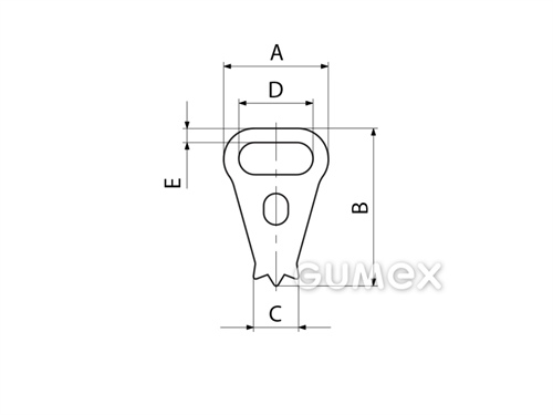 Kompaktný silikónový profil, tvarový s dutinkami - 0208